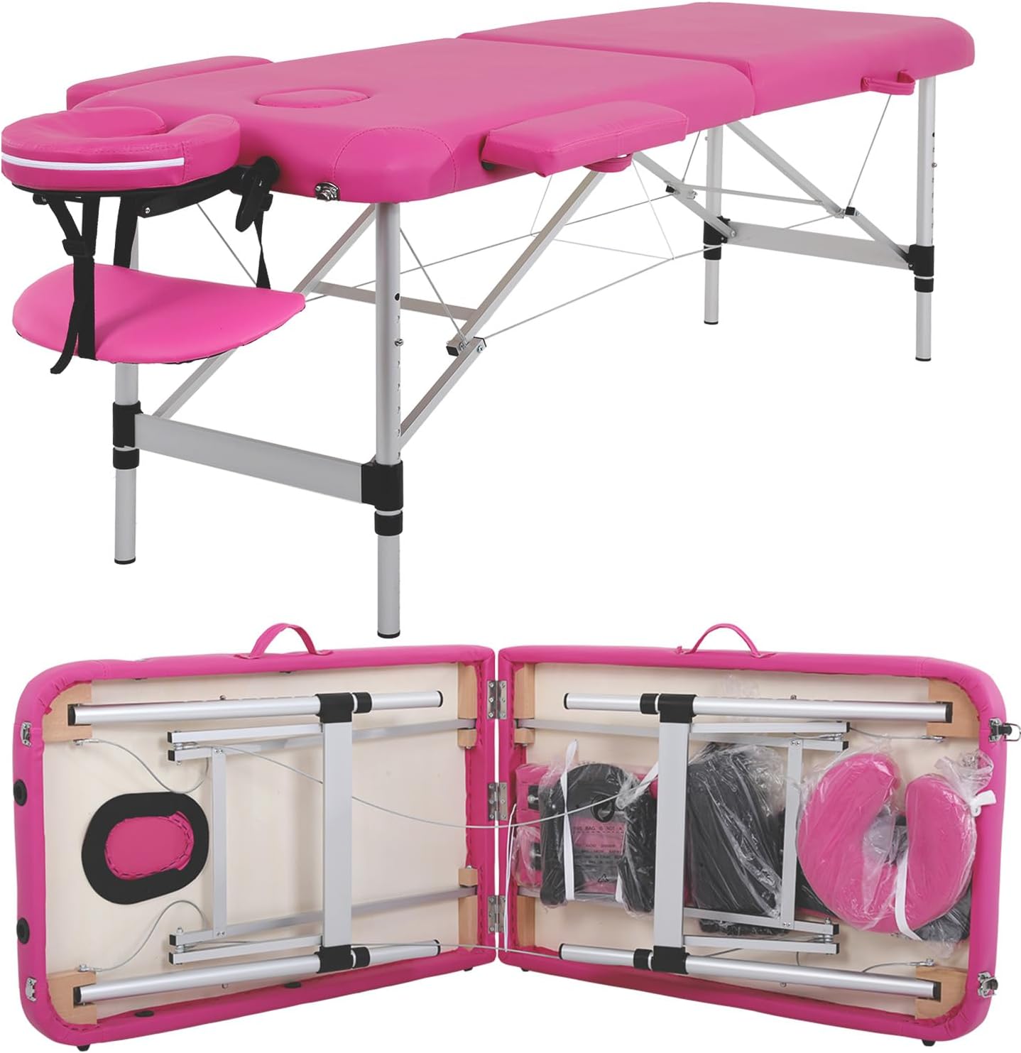 Portable Massage Bed with Adjustable Height and Easy Setup
