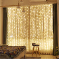 ZSJWL 300 LED Curtain Fairy Lights with Remote - Warm White Ambience