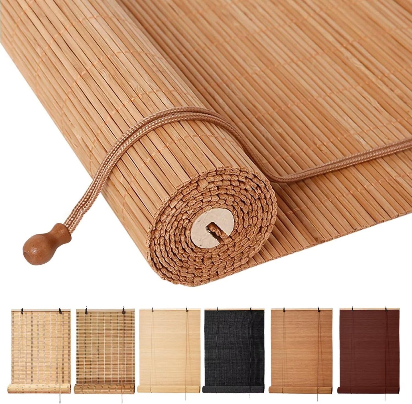 Bamboo Blinds for Indoor Windows - Easy to Install Shades