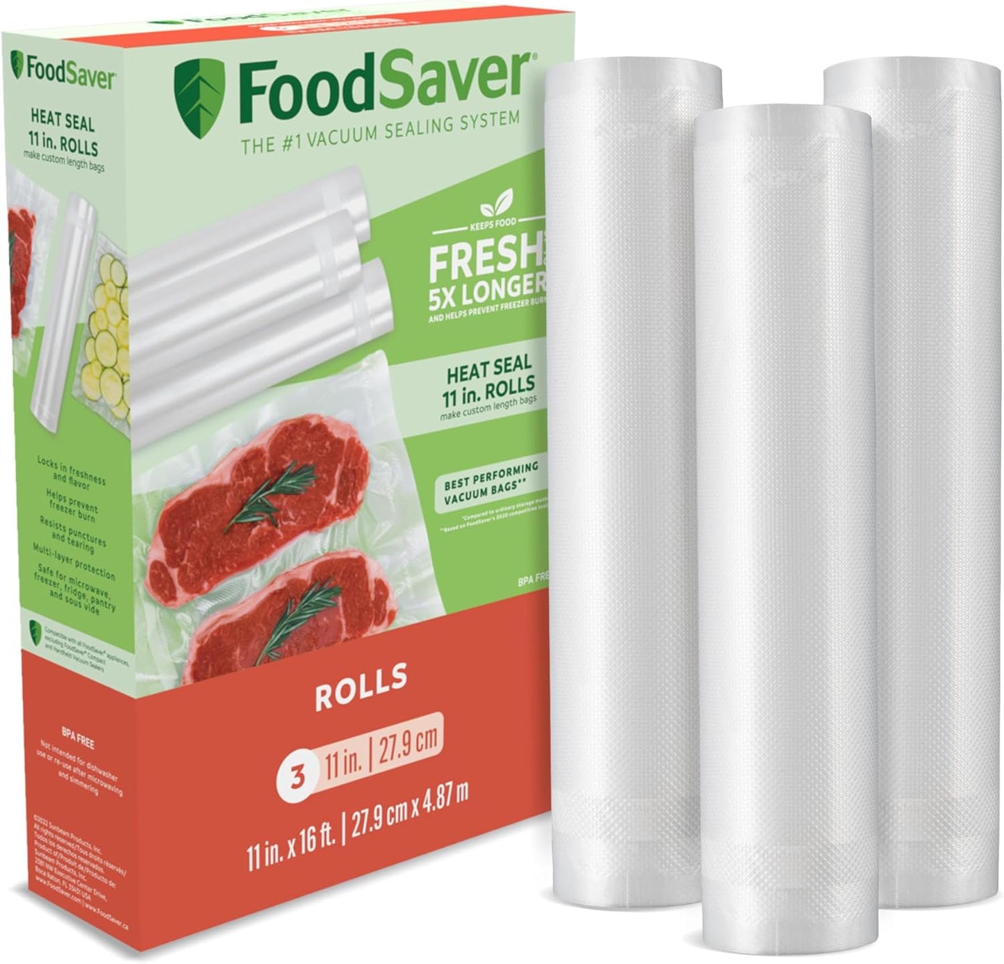 FoodSaver Custom Fit Vacuum Sealer Bags for Fresh Food Storage