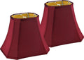 GO&SO Square Cut Corner Lampshades Burgundy Red 8x14x11 in - Classic