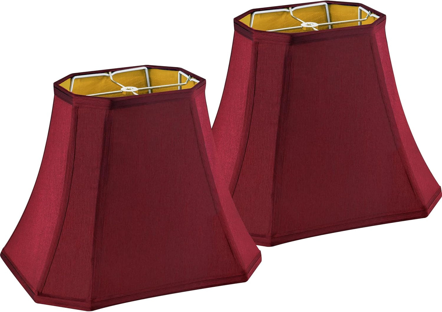 GO&SO Square Cut Corner Lampshades in Burgundy Red for Home