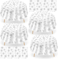 Round Snowflake Tablecloth 84 in - 12 Pack Holiday Table Covers