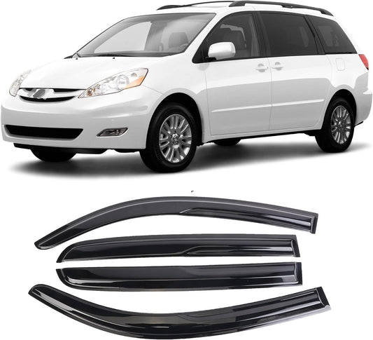 Tape-On Window Visors Deflectors for 2004-2009 Toyota Sienna