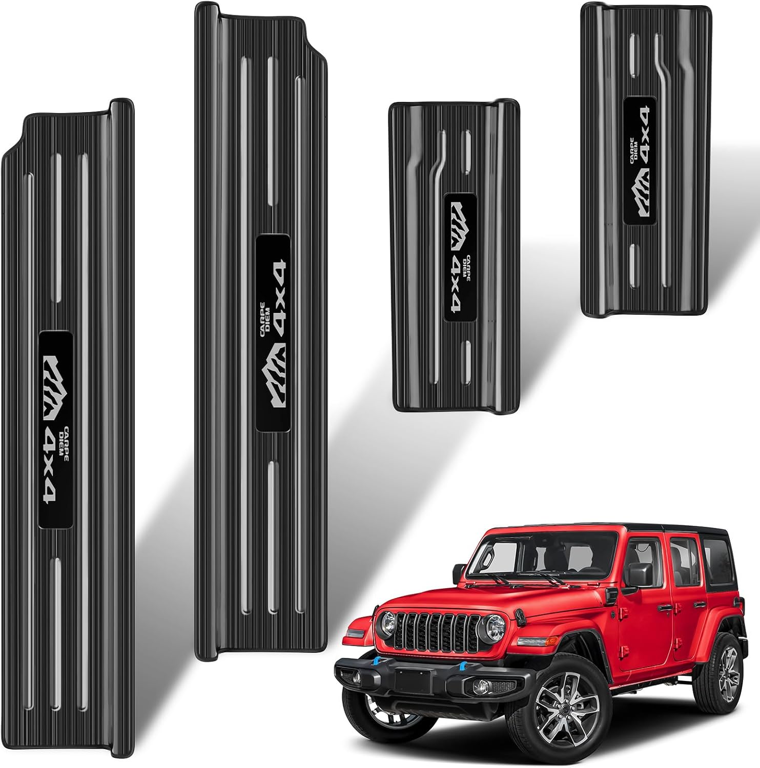4PCS Door Sill Guards for Jeep Wrangler JL JLU & Gladiator JT