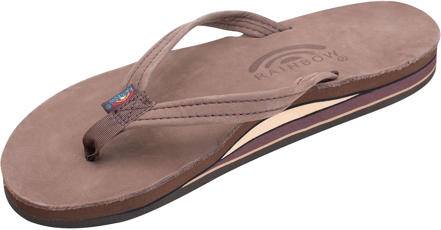 Rainbow Sandals Women's Double Layer Leather Sandals for Comfort