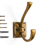 Vintage Wall Hooks 10 Pack Coat Hooks - Antique Brass Storage Solution