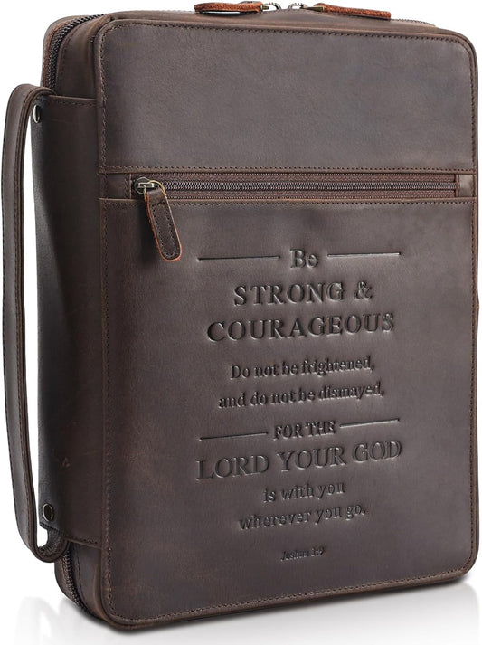 Polare Full Grain Leather Bible Cover for Protection and Style