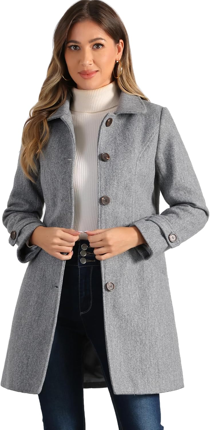 Allegra K Women's Winter Outerwear A-line Pea Coat for Style