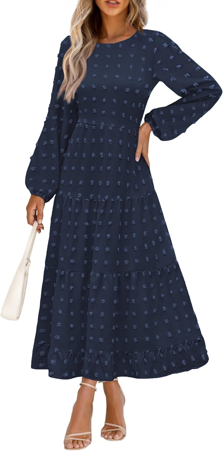 Elegant Long Sleeve Maxi Dress for Women by PRETTYGARDEN