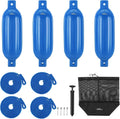 Affordura Boat Fender 4 Pack with Ropes and Pump - Dock Protection