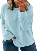 Women's Plus Size Casual Crew Neck Sweatshirt Soft Long Sleeve Jewelry