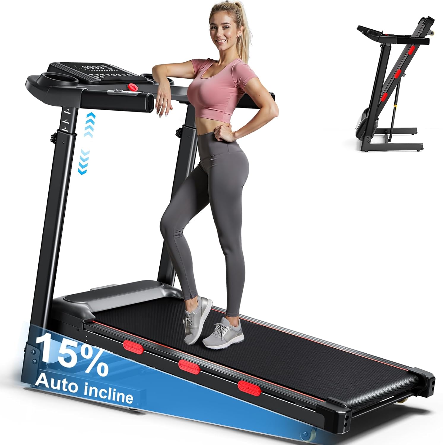8.7MPH Incline Treadmill with 3.5HP Motor for Home Fitness