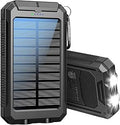 Power Bank Solar Charger 36800mAh with Dual USB Ports and Flashlight