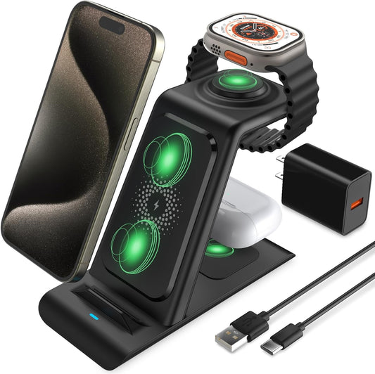 HATALKIN 3-in-1 Fast Wireless Charger
