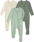 Rayon From Bamboo Baby Pajamas 3pcs Footed Sleepers - Ultra-Soft