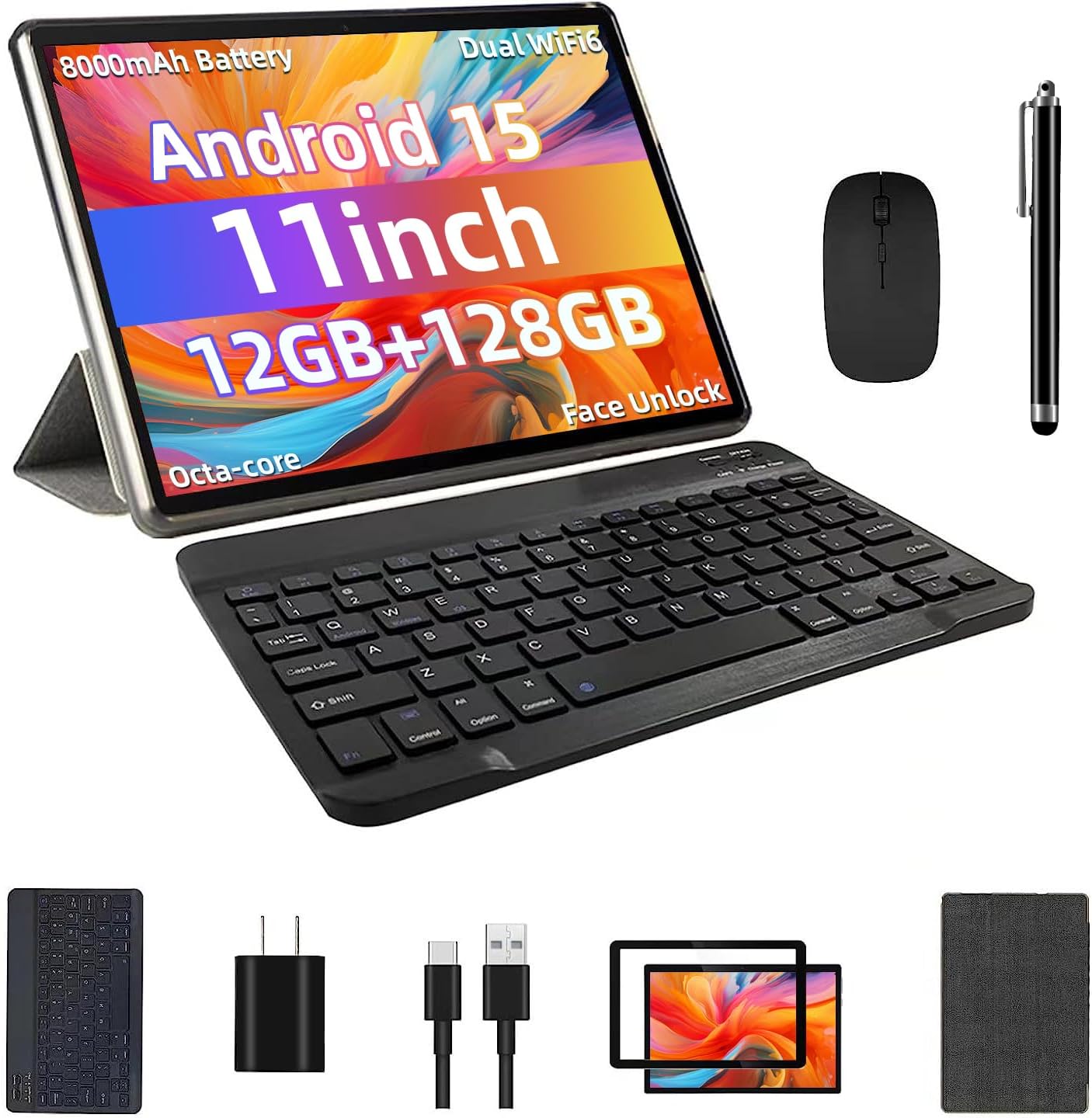 2025 Android 15 Tablet with 11in Display and Fast Charging