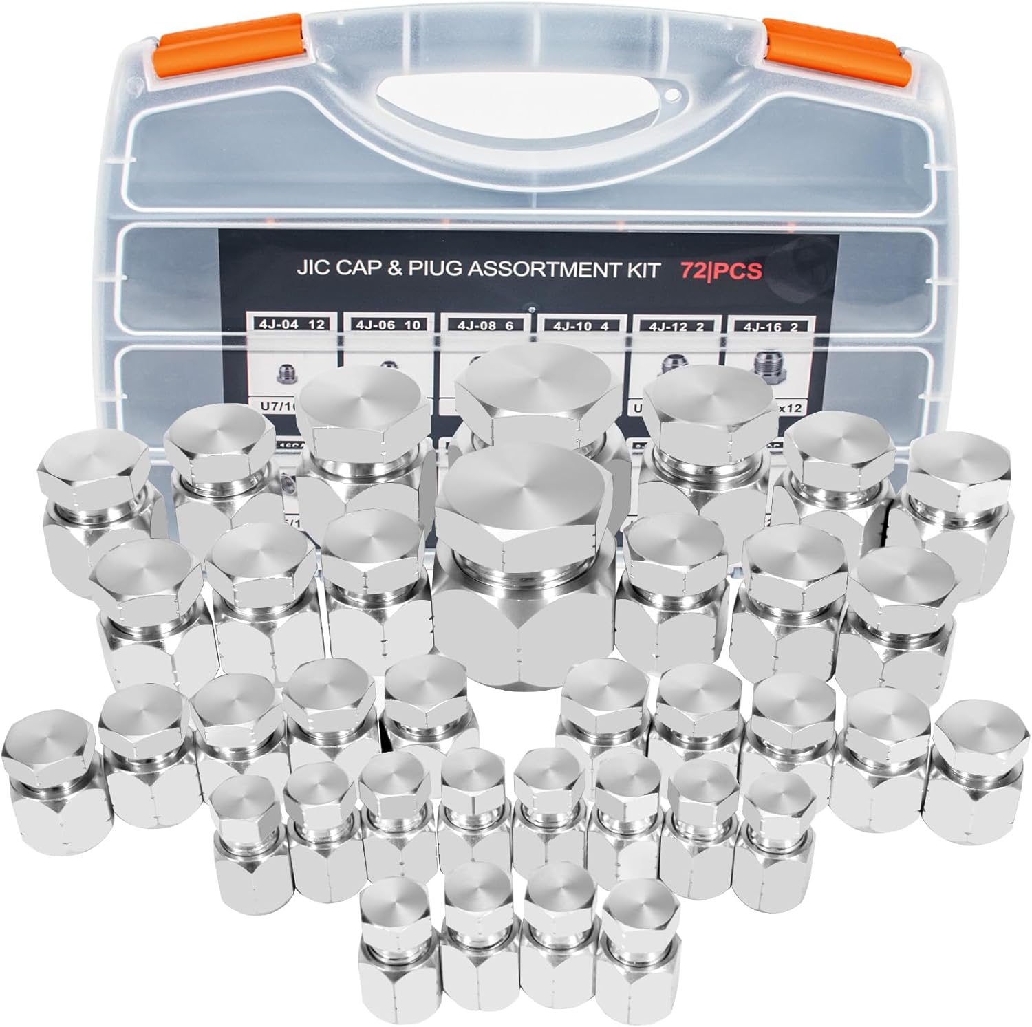 72 Pcs Hydraulic JIC Plug and Cap Kit for Leak Prevention