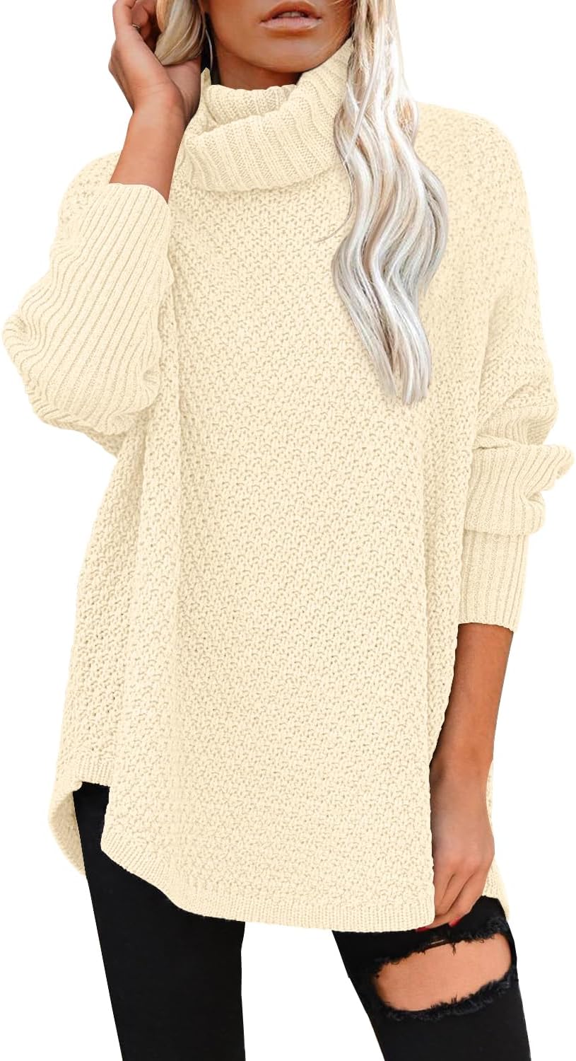 DOROSE Women's Oversized Turtleneck Long Sleeve Pullover Sweater