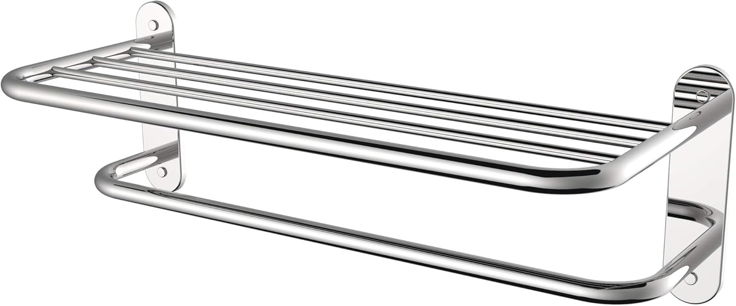 24 Inch Bathroom Towel Rack with Chrome Finish for Modern Homes