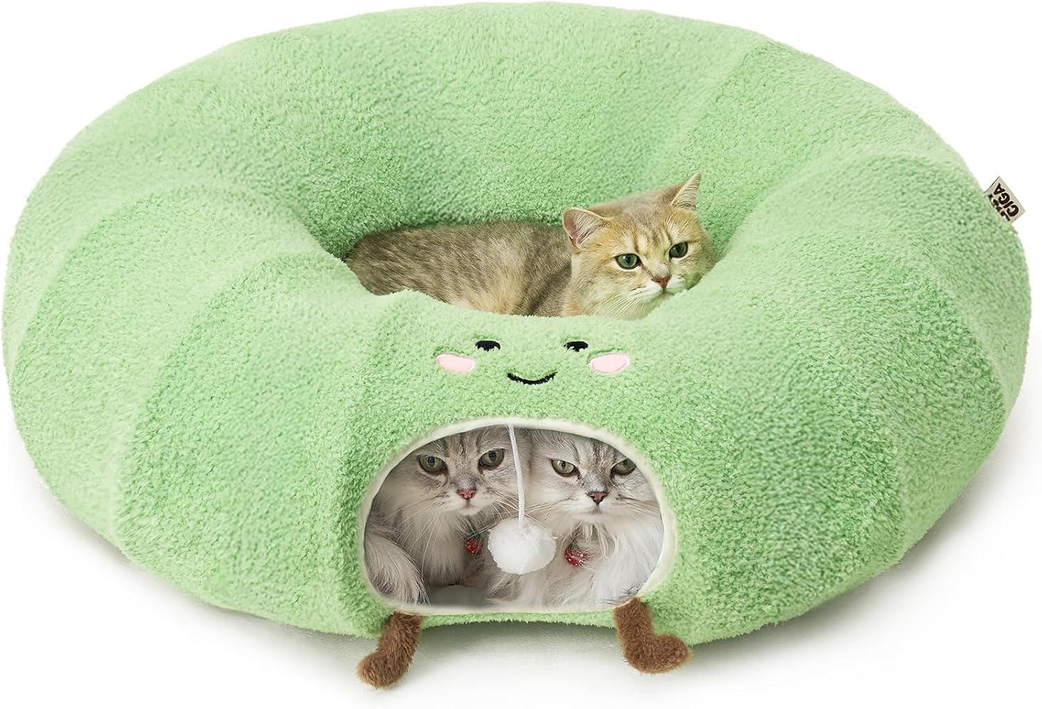 EHEYCIGA Cat Tunnel Bed for Indoor Cats with Washable Cushion