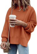 Imily Bela Womens Oversized Tunic Sweater - Cozy Ribbed Side Slit