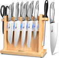 Japanese Knives Set for Kitchen - Magnetic Block and Sharpener