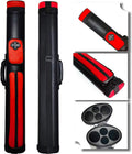 2x2 Hard PU Leather Pool Cue Case - Holds 2 Butts & 2 Shafts
