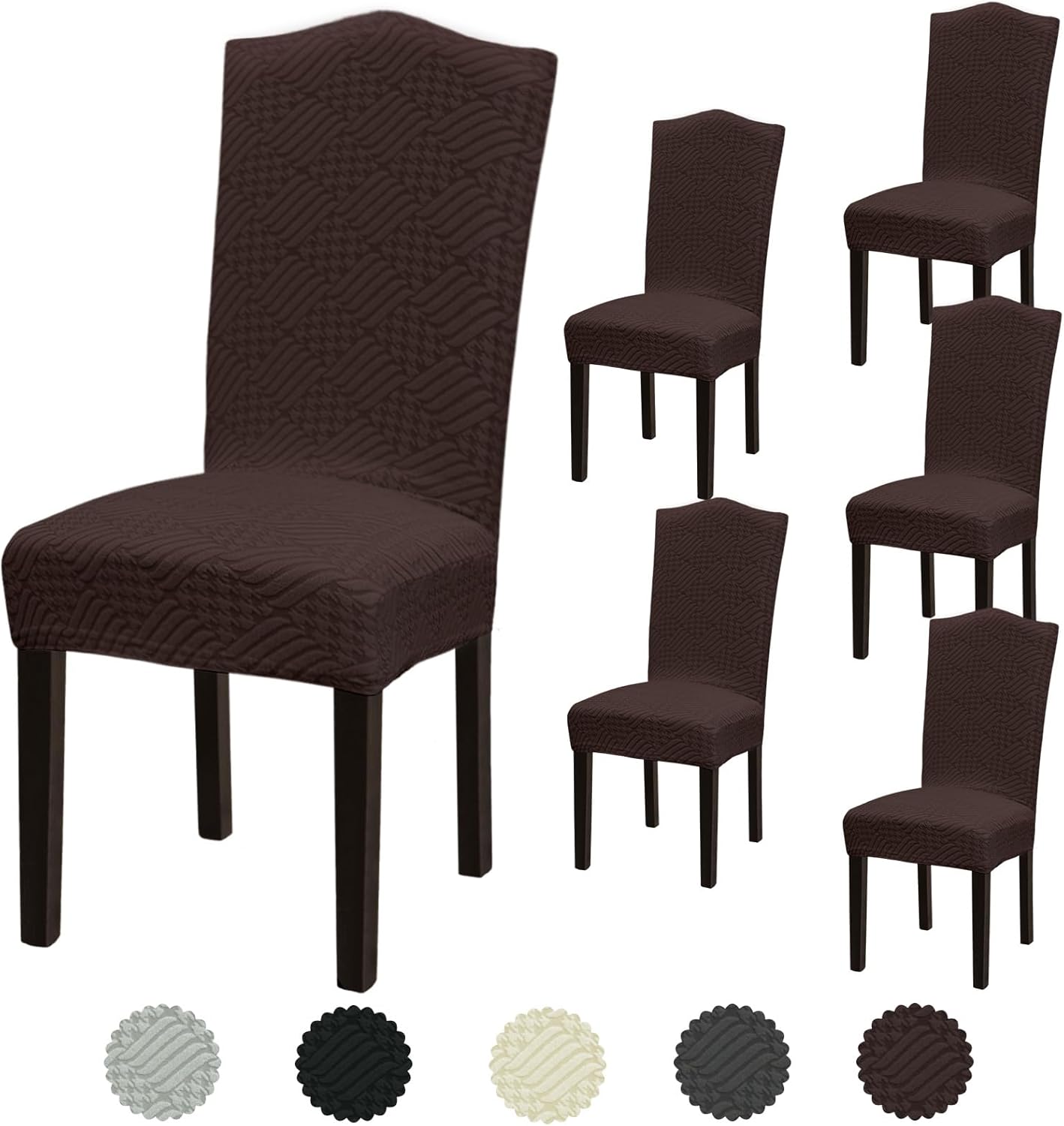 Stretch Dining Room Chair Covers Set of 6 for Stylish Protection