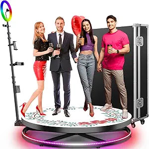 360 Photo Booth Machine for Parties with Ring Light Features