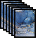 9.5x13 Picture Frame Set of 6 - Lightweight Black Frames for Posters