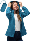 Packable Women's Rain Jacket for Hiking and Travel - Lightweight