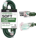 Iron Forge Cable 50 ft Outdoor Extension Cord - Heavy Duty Green