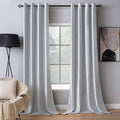 MIULEE Greyish White Velvet Grommet Curtains 52 x 90 in - Elegant