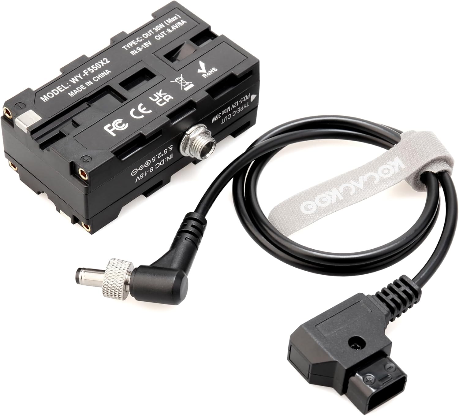 D-Tap to Double-Sided NP-F Dummy Battery Power Adapter for Monitors