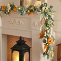 Fall Garland for Mantel 6 FT with Lights - Cozy Autumn Accent