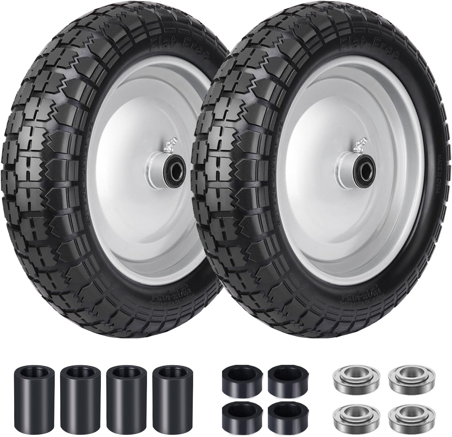 4.80/4.00-8 Flat Free Wheelbarrow Tire - Durable Replacement