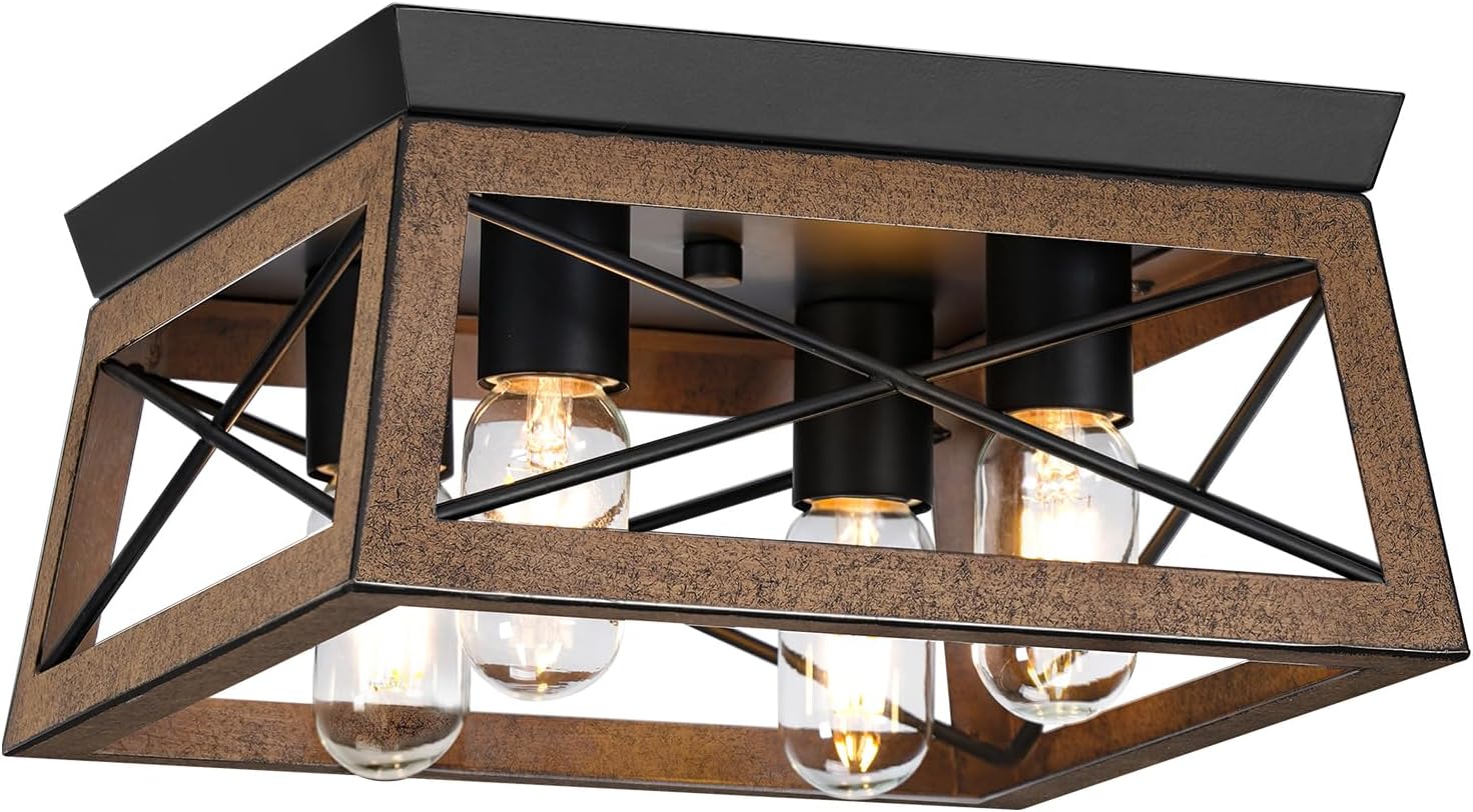 Farmhouse Flush Mount Ceiling Light Fixtures for Rustic Charm