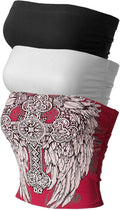 MixMatchy Women's 3 Pack Double Layered Strapless Tube Top - Built-In