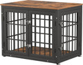 32 in Rustic Brown Pet Crate End Table - Heavy Duty Wooden Kennel