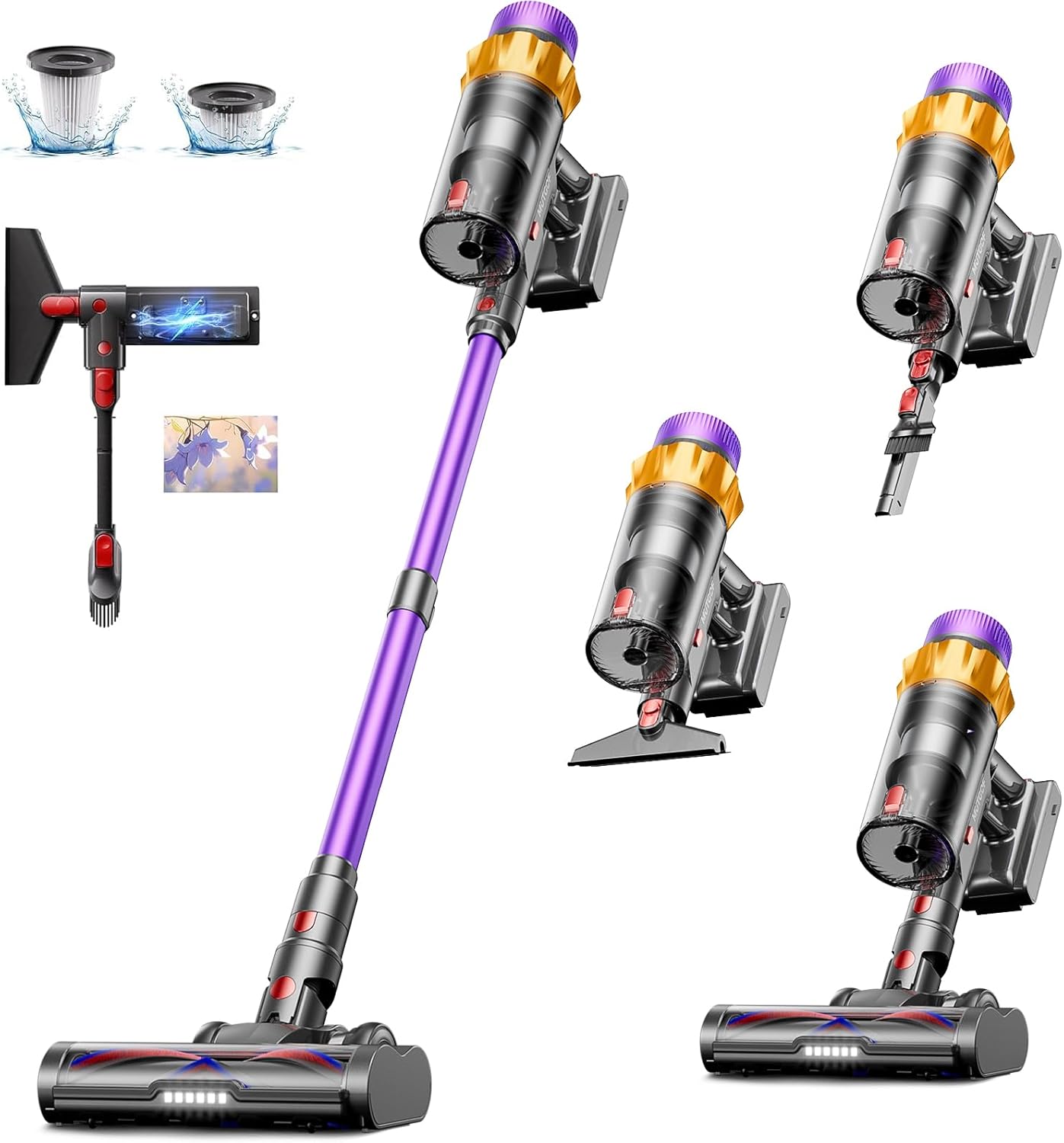 Cordless Vacuum Cleaner with 600W Power for Home Cleaning