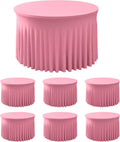 60 Inch Pink Spandex Round Table Skirts for Elegant Events