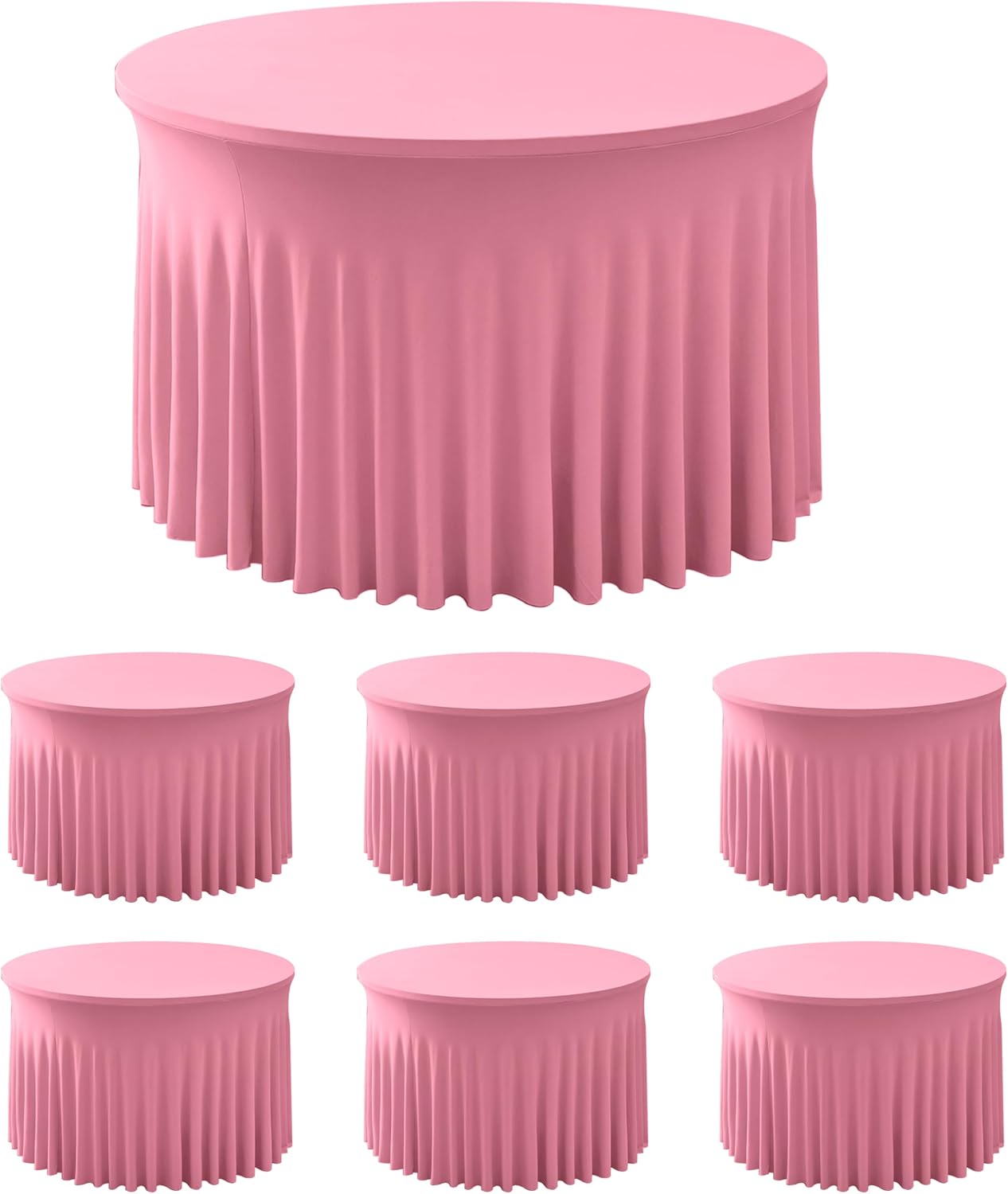 60 Inch Pink Spandex Round Table Skirts for Elegant Events