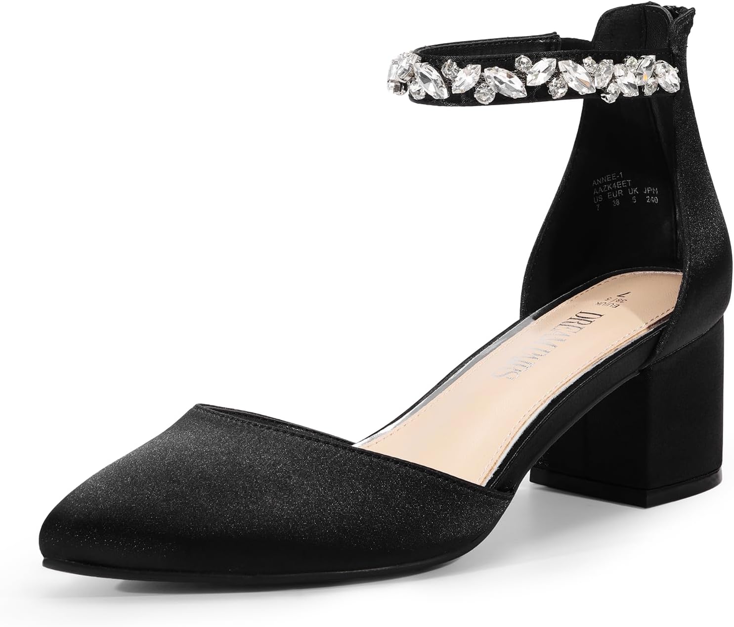 DREAM PAIRS ANNEE Pointed Toe Low Chunky Heels for Women