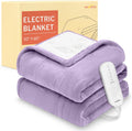 Heated Blanket Electric Throw 50x60 in - Soft Flannel Sherpa Comfort