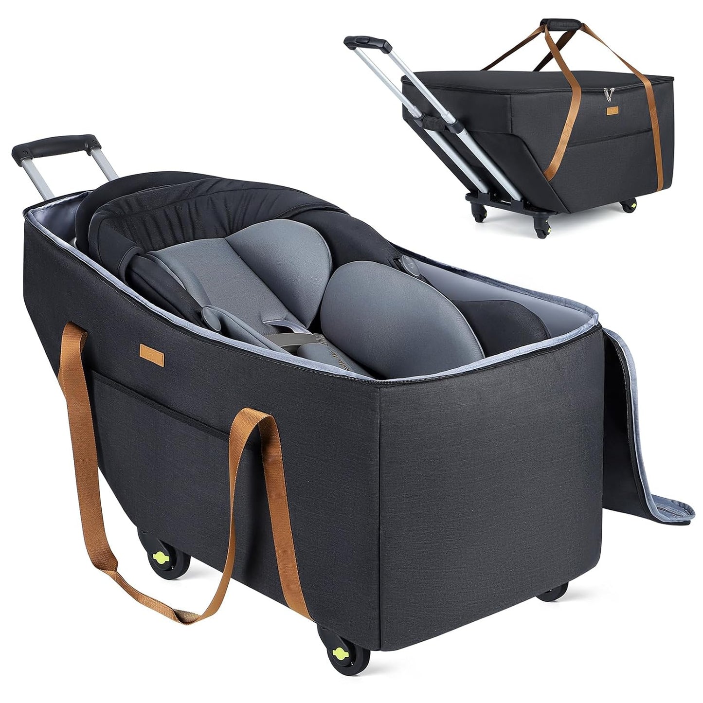 Car Seat Travel Bag with Wheels for Chicco, Nuna, UPPAbaby