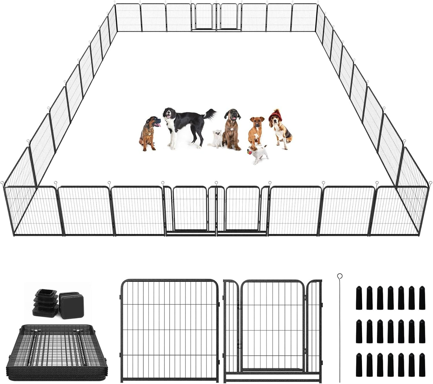 Heavy Duty Dog Playpen Outdoor Extra Wide 32 Piece Panels