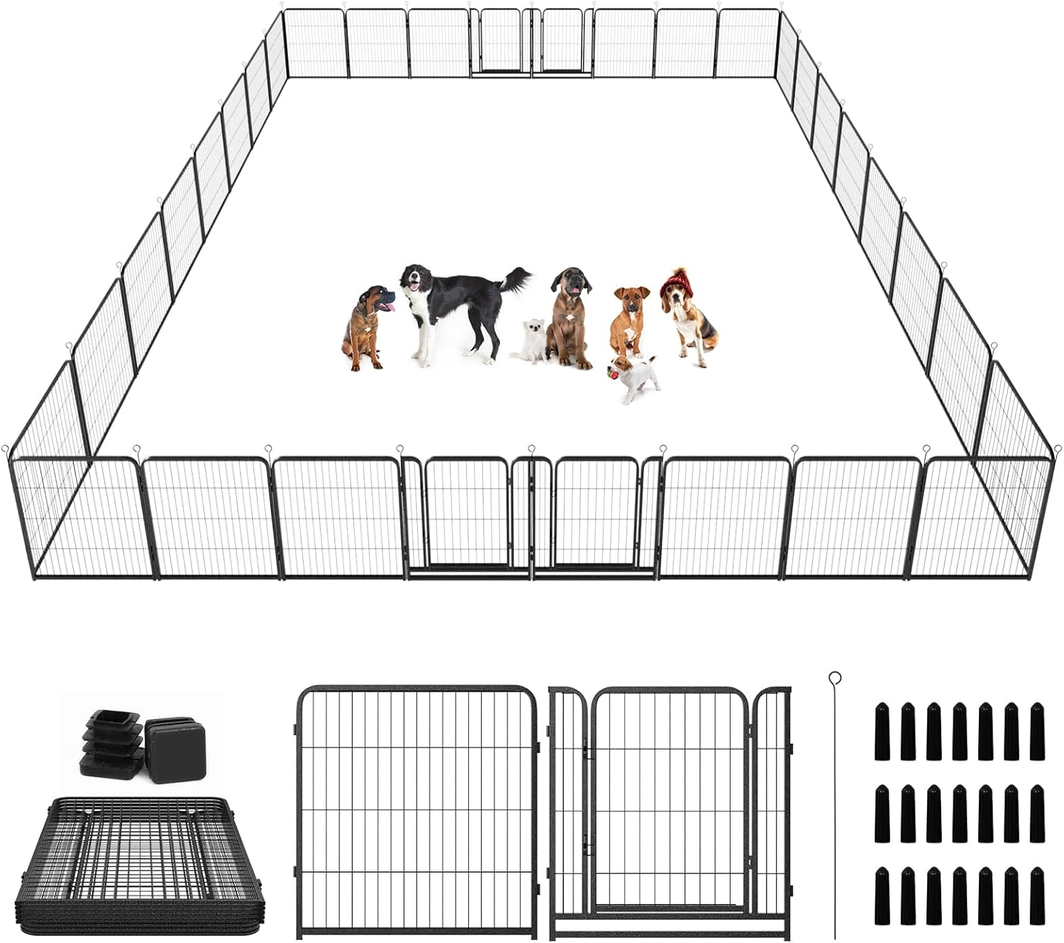 Heavy Duty Dog Playpen Outdoor Extra Wide 32 Piece Panels