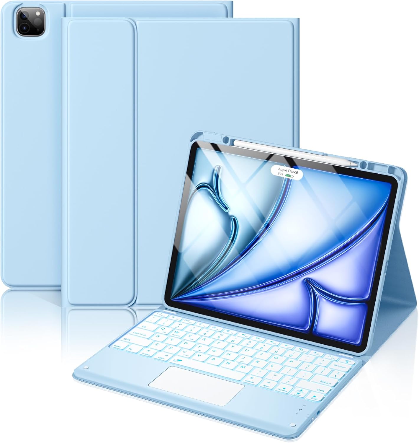 Magnetic Wireless Keyboard Case for iPad Air 13 inch - Sky Blue