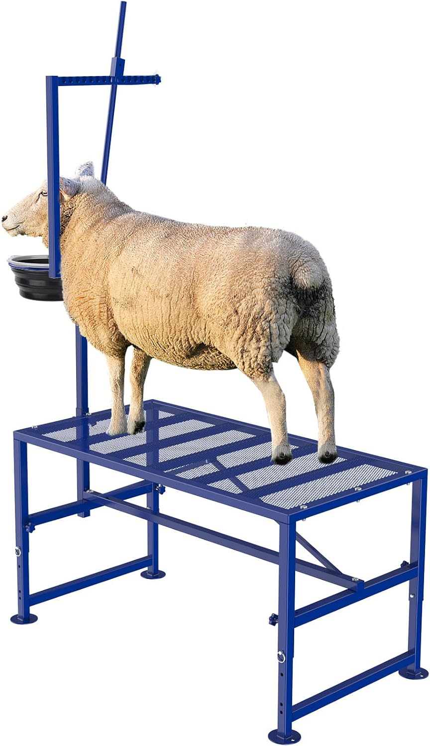 600 LBs Goat Stand with Feed Bin for Milking and Trimming